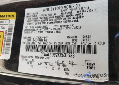 2019 Lincoln Mkz Reserve I from USA, damaged, VIN 3LN6L5D92KR631533